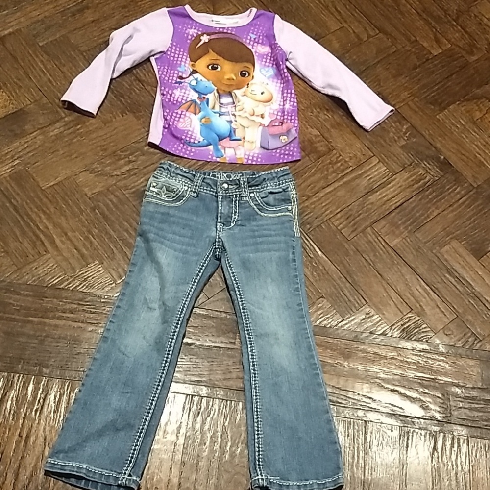 FINAL PRICE🔥2 pc 👭Toddlers girl's  top sz(5T)and jeans sz(4) - Picture 2 of 8